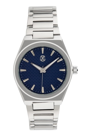 Reloj de cuarzo de metal aleado - Plateado y azul