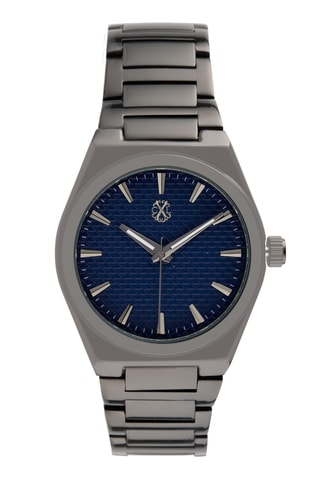 Reloj de cuarzo de metal - Negro y azul