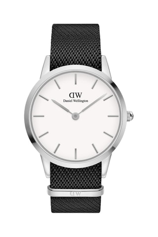 Montre à quartz en nylon recyclé - Noir et argenté