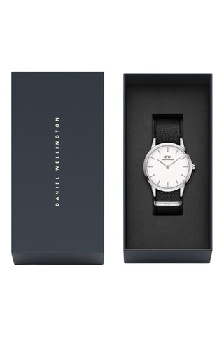 Montre à quartz en nylon recyclé - Noir et argenté