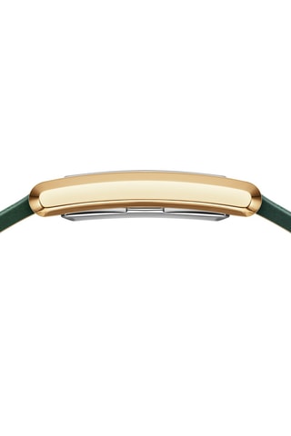 Montre à quartz en cuir - Vert et doré