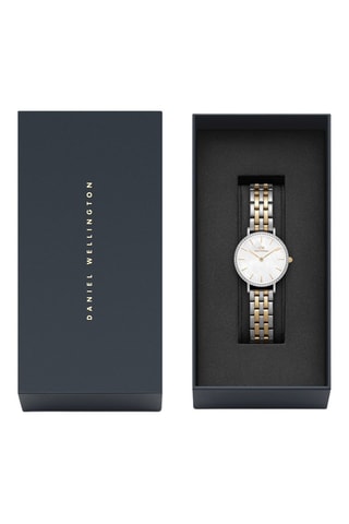 Montre à quartz en acier inoxydable et nacre Petite 28 - Argenté et doré