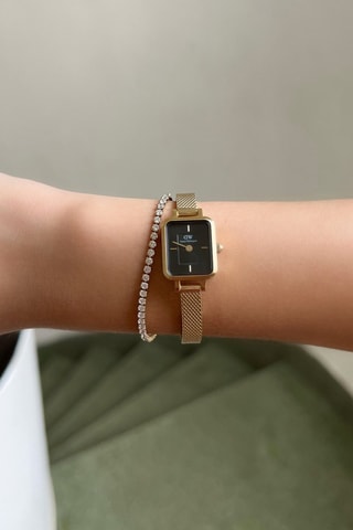 Montre à quartz en acier - Doré et noir