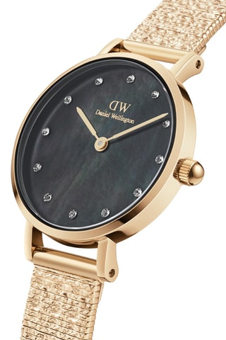 Montre à quartz en acier Petite - 28 mm - Doré et noir