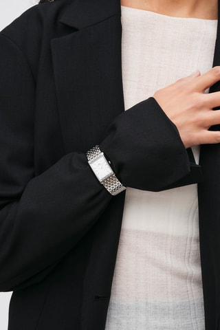 Montre à quartz en acier - Argenté et blanc