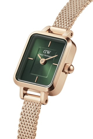 Montre à quartz en acier - Doré rose et vert
