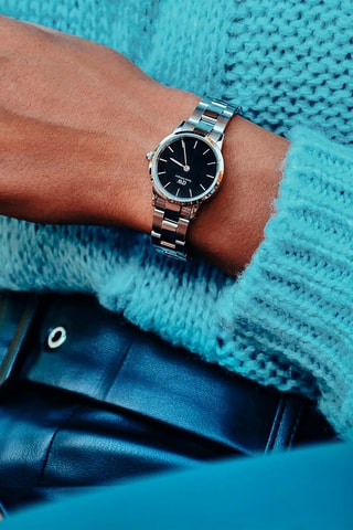 Montre en acier Iconic Link 28 mm - Argenté et noir