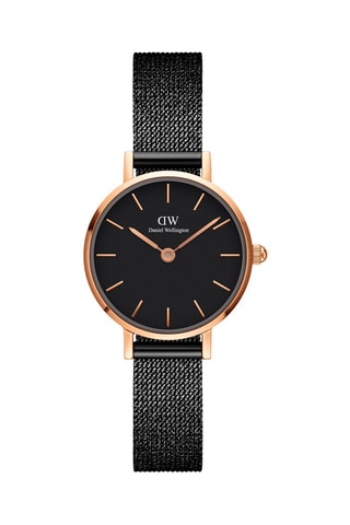 Montre à quartz en acier Ashfield 24 mm - Noir et doré rose