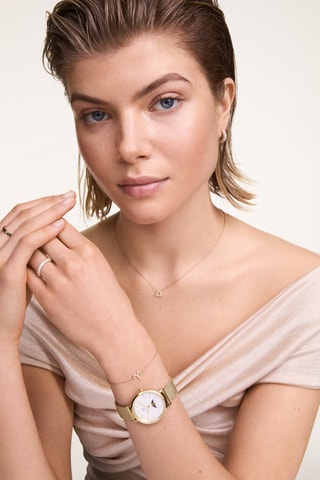 Montre à quartz en acier - Doré