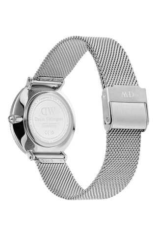 Montre à quartz en acier et zircons