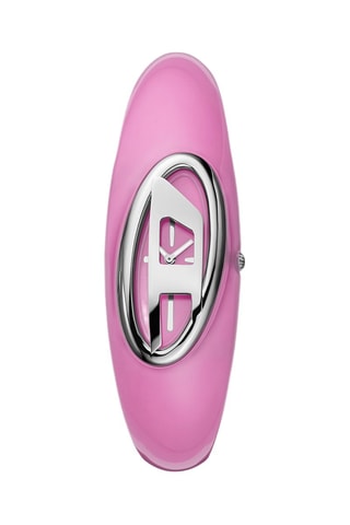 Reloj de cuarzo de nailon y resina - Rosa y plateado