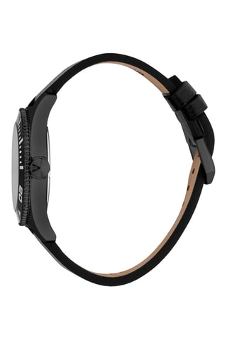 Reloj de cuarzo de piel - Negro