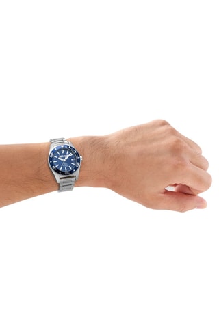 Reloj de cuarzo de acero - Plateado