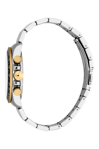 Reloj de cuarzo de acero - Cronógrafo - Plateado y dorado