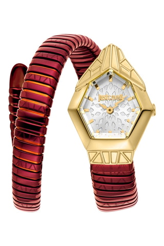 Reloj de cuarzo de acero - Rojo y dorado