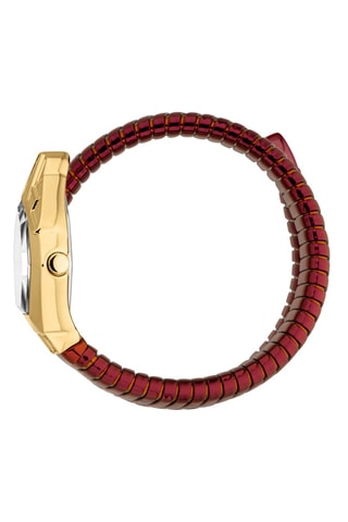 Reloj de cuarzo de acero - Rojo y dorado