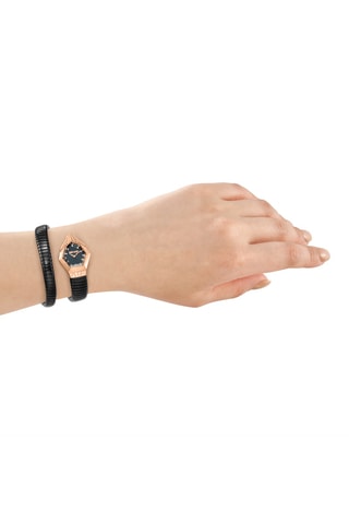 Reloj de cuarzo de metal - Negro y dorado