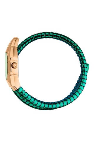 Reloj de cuarzo de acero - Verde y dorado