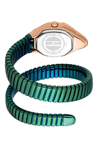 Reloj de cuarzo de acero - Verde y dorado