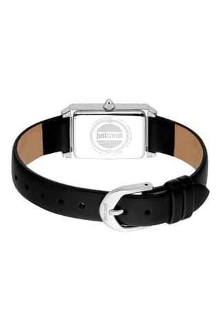Reloj de cuarzo de piel - Negro y plateado