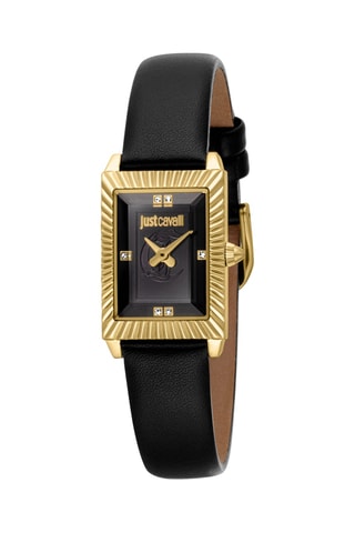 Reloj de cuarzo de piel - Negro y dorado
