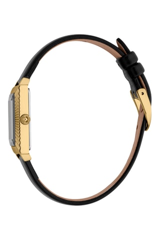 Reloj de cuarzo de piel - Negro y dorado