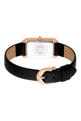 Reloj de cuarzo de piel - Negro y rosa dorado