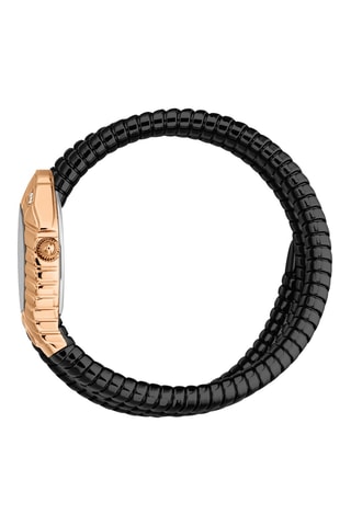Reloj de cuarzo de acero - Negro y rosa dorado