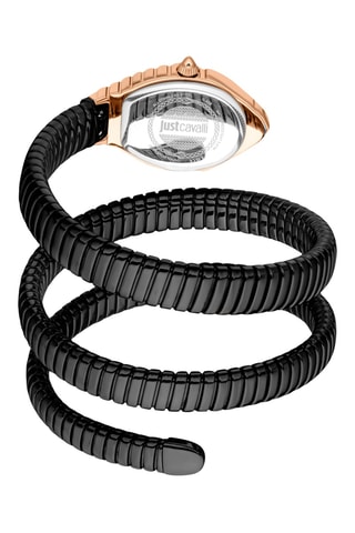 Reloj de cuarzo de acero - Negro y rosa dorado