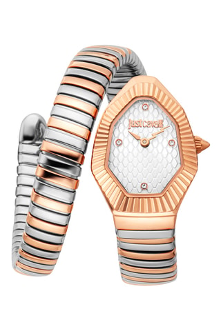 Reloj de cuarzo de acero - Plateado y rosa dorado
