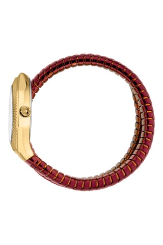 Reloj de cuarzo de acero - Rojo y dorado
