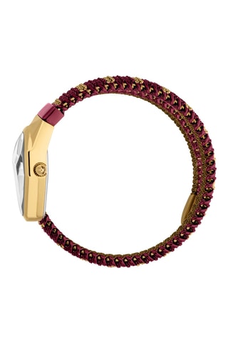 Reloj de cuarzo de acero - Burdeos y dorado