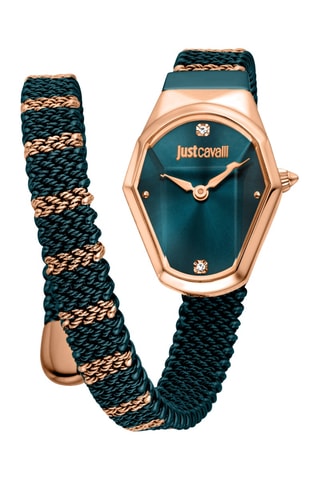 Reloj de cuarzo de acero - Verde y rosa dorado