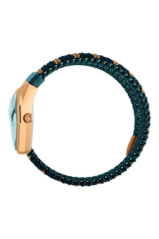 Reloj de cuarzo de acero - Verde y rosa dorado