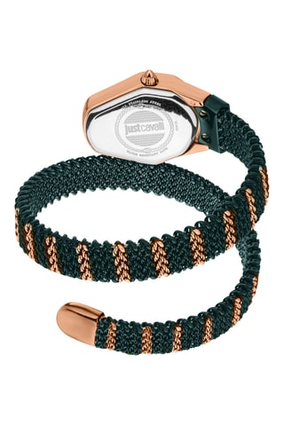 Reloj de cuarzo de acero - Verde y rosa dorado