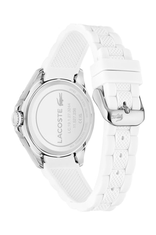 Reloj de cuarzo de silicona - Blanco y plateado