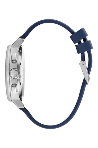 Reloj de cuarzo de silicona - Azul y plateado