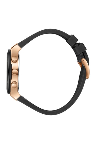 Reloj de cuarzo de piel y silicona - Negro