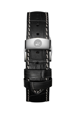 Reloj de cuarzo de piel - Negro y plateado