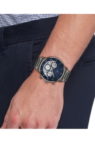 Reloj de cuarzo de acero - Gris y azul
