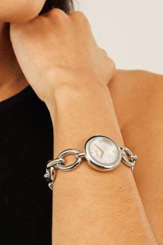 Reloj de cuarzo de acero - Plateado