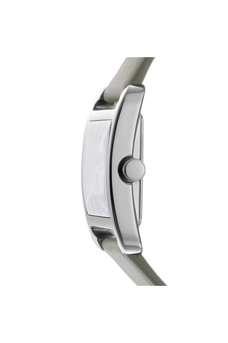 Reloj de cuarzo de piel - Beige y plateado