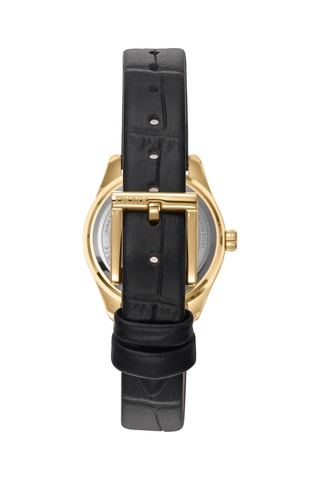 Reloj de cuarzo de piel - Negro y dorado