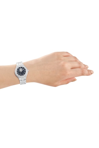Reloj de cuarzo de acero - Plateado y negro