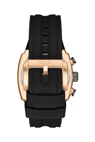 Reloj de cuarzo de silicona - Negro y rosa dorado