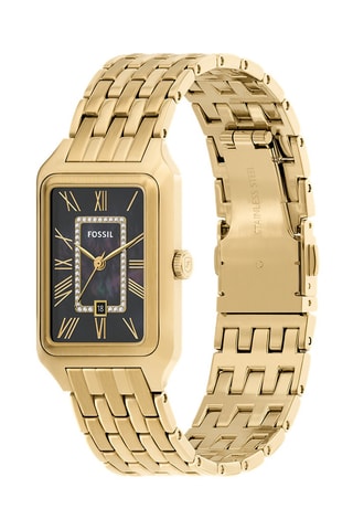 Stalen Quartz Horloge Raquel - Goudkleurig en Zwart- Fossil