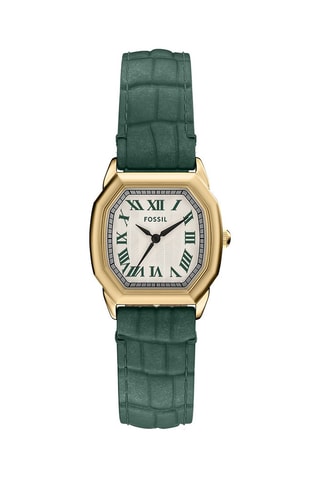 Leren Quartz Horloge Harlow - Groen - Fossil