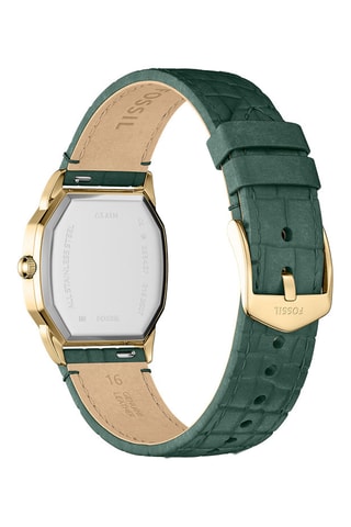 Leren Quartz Horloge Harlow - Groen - Fossil
