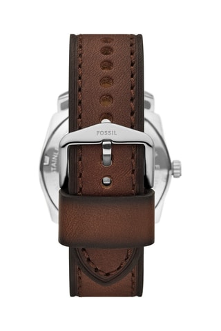 Reloj de cuarzo de piel Machine - Marrón y plateado - Fossil