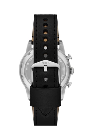 Reloj de cuarzo de piel Sport Tourer - Taquímetro y cronógrafo - Negro y plateado - Fossil